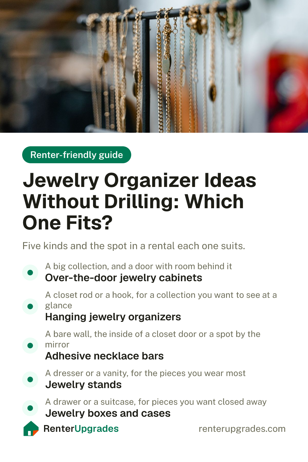 Jewelry Organizer Ideas Without Drilling: Which One Fits?