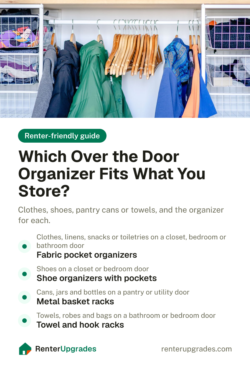 Which Over the Door Organizer Fits What You Store?