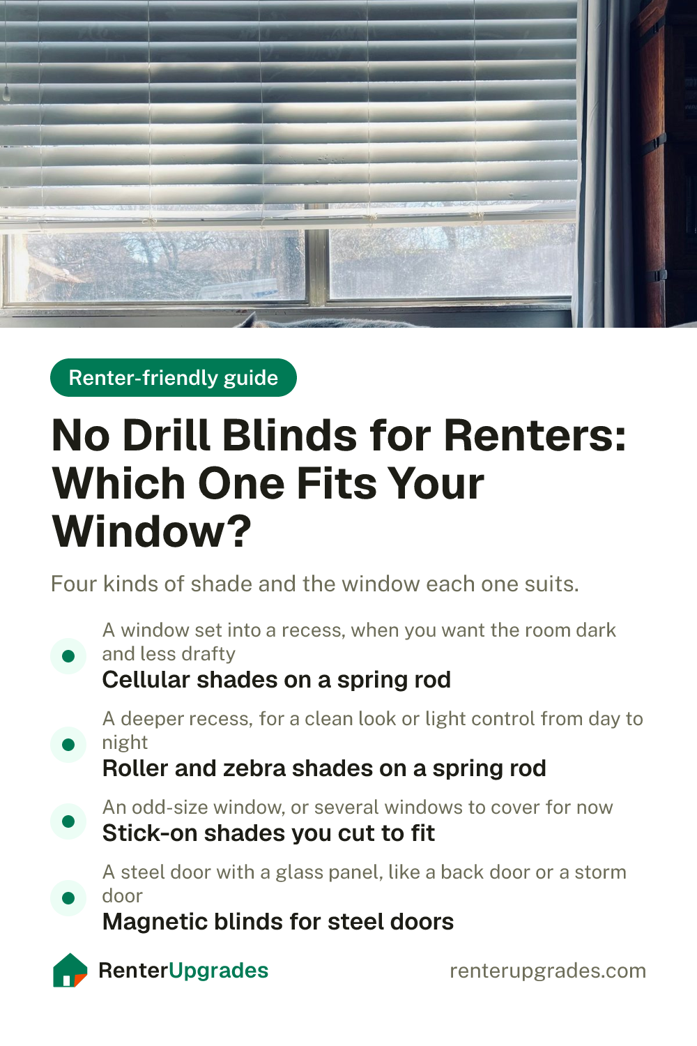 No Drill Blinds for Renters: Which One Fits Your Window?
