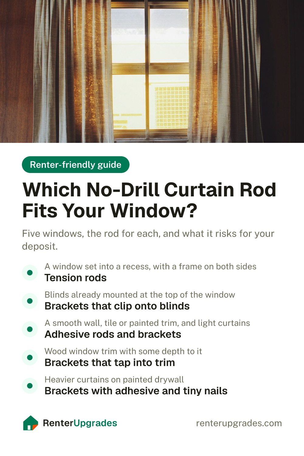 Which No-Drill Curtain Rod Fits Your Window?
