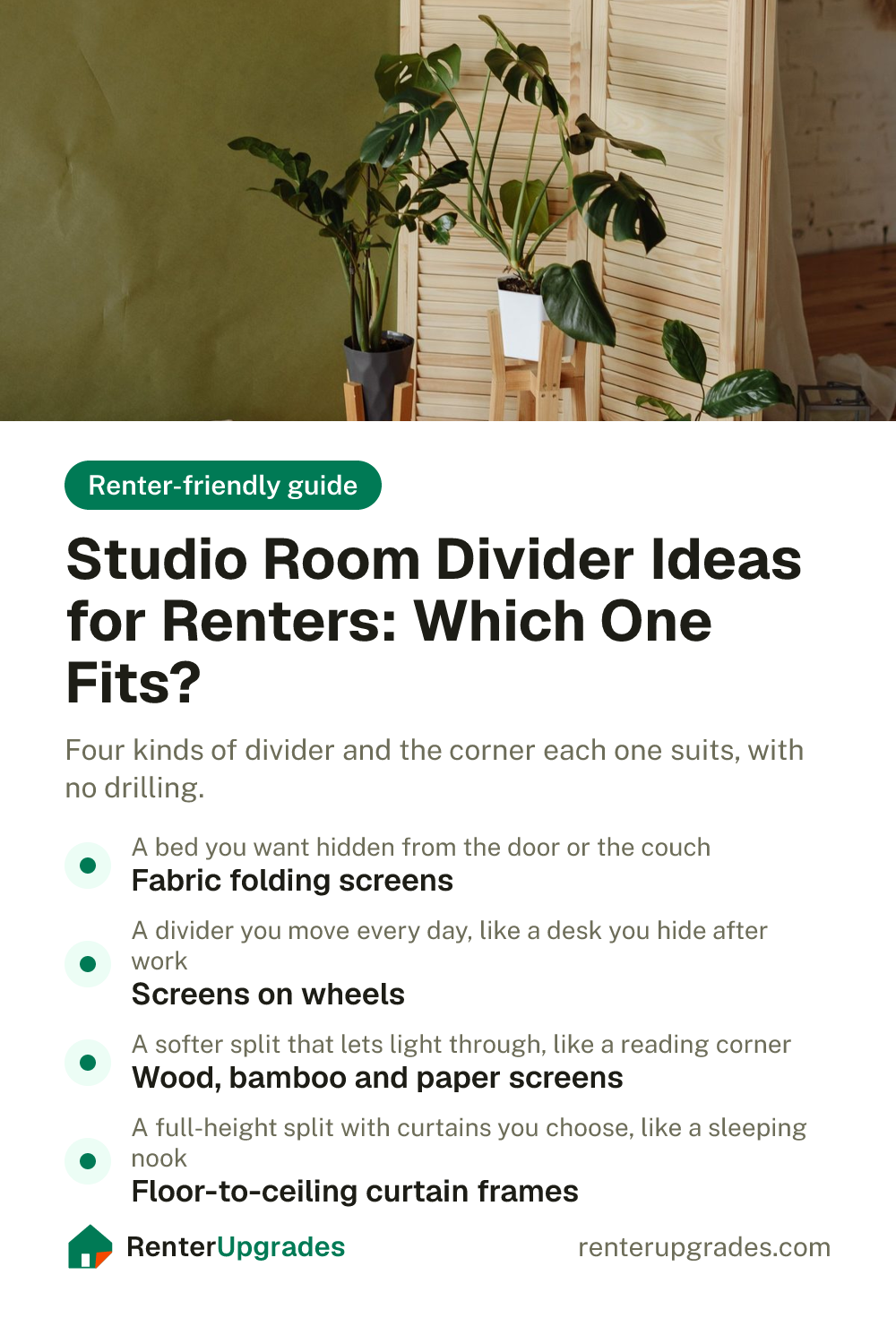 Studio Room Divider Ideas for Renters: Which One Fits?