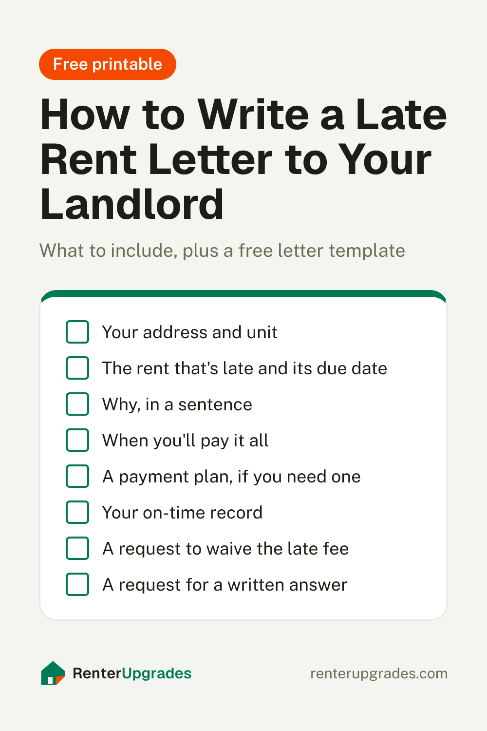 How to Write a Late Rent Letter to Your Landlord
