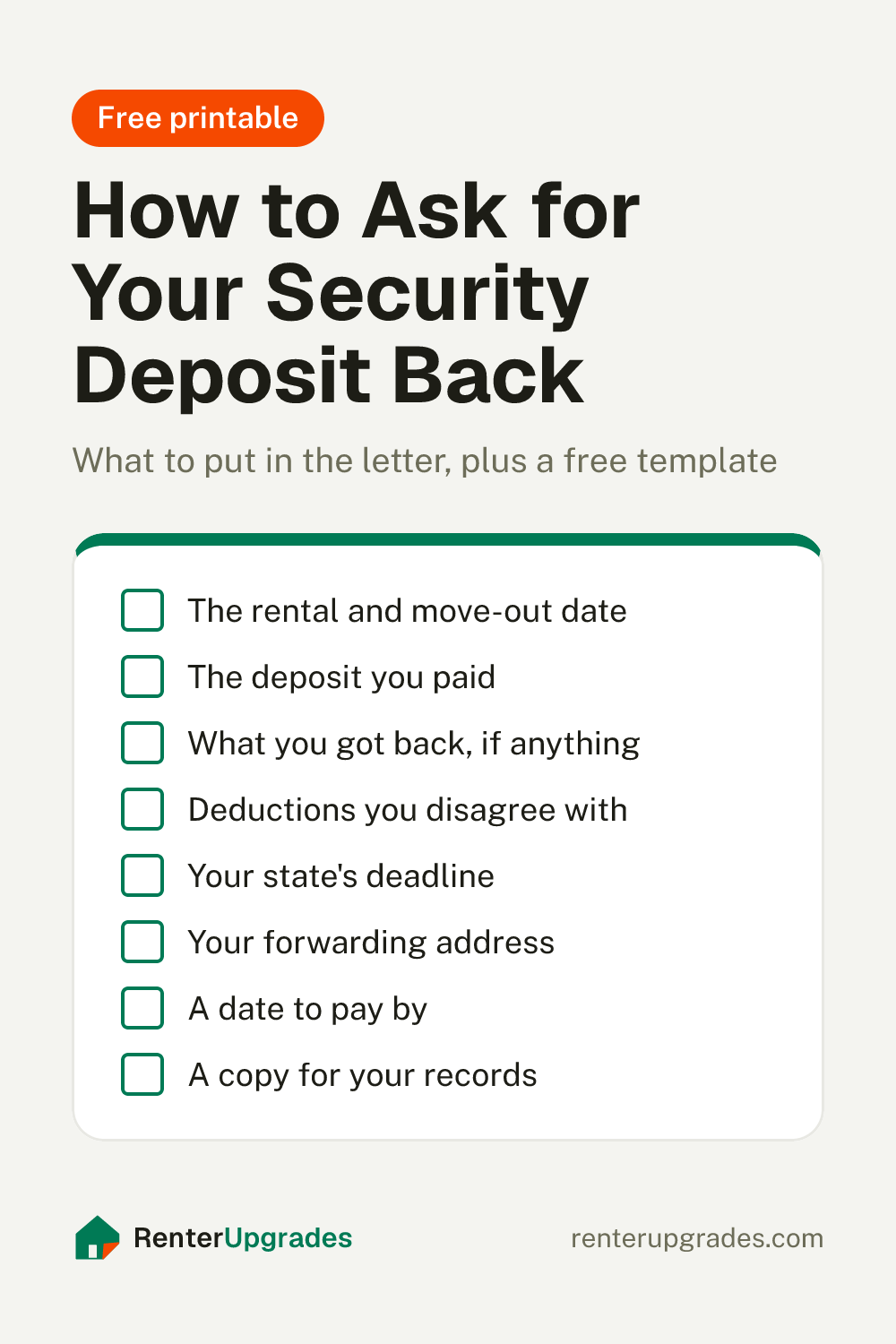 How to Ask for Your Security Deposit Back